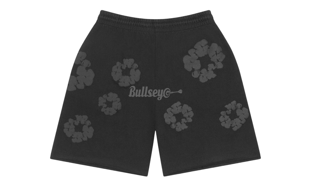 Denim Tears Mono Black Cotton Wreath Sweat Shorts