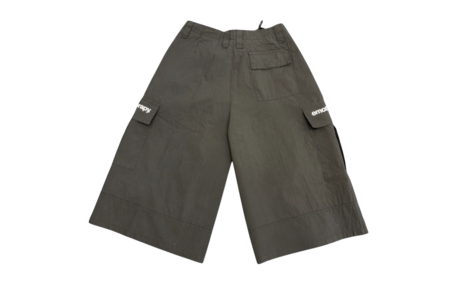 Emotional Therapy Black Nylon Cargo Shorts