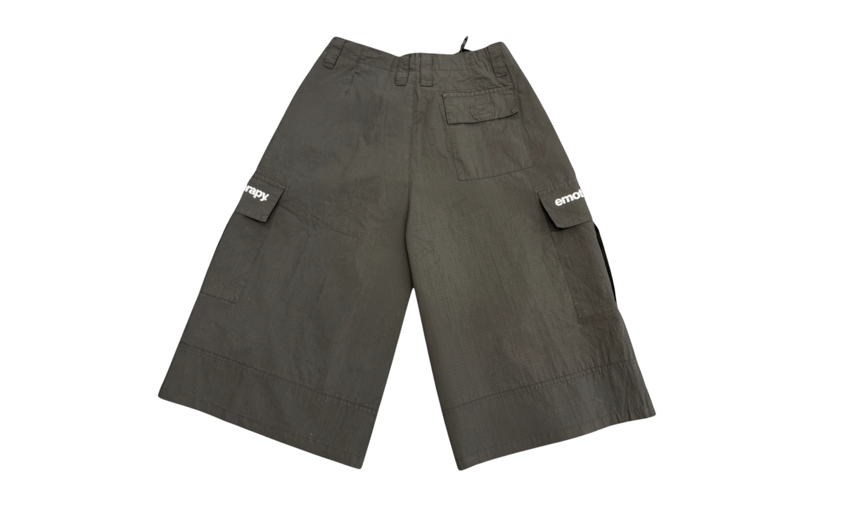 Emotional Therapy Black Nylon Cargo Shorts