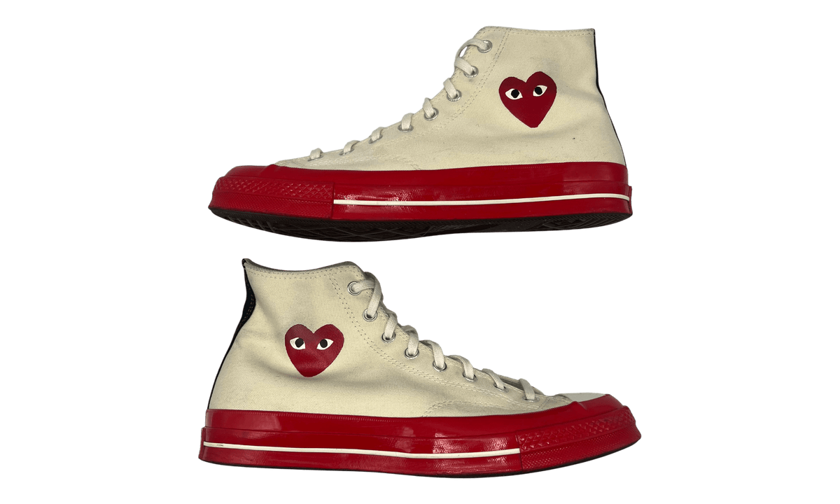 Converse Chuck Taylor All Star 70 Hi Comme des Garcons PLAY Egret Red Midsole (PreOwned)