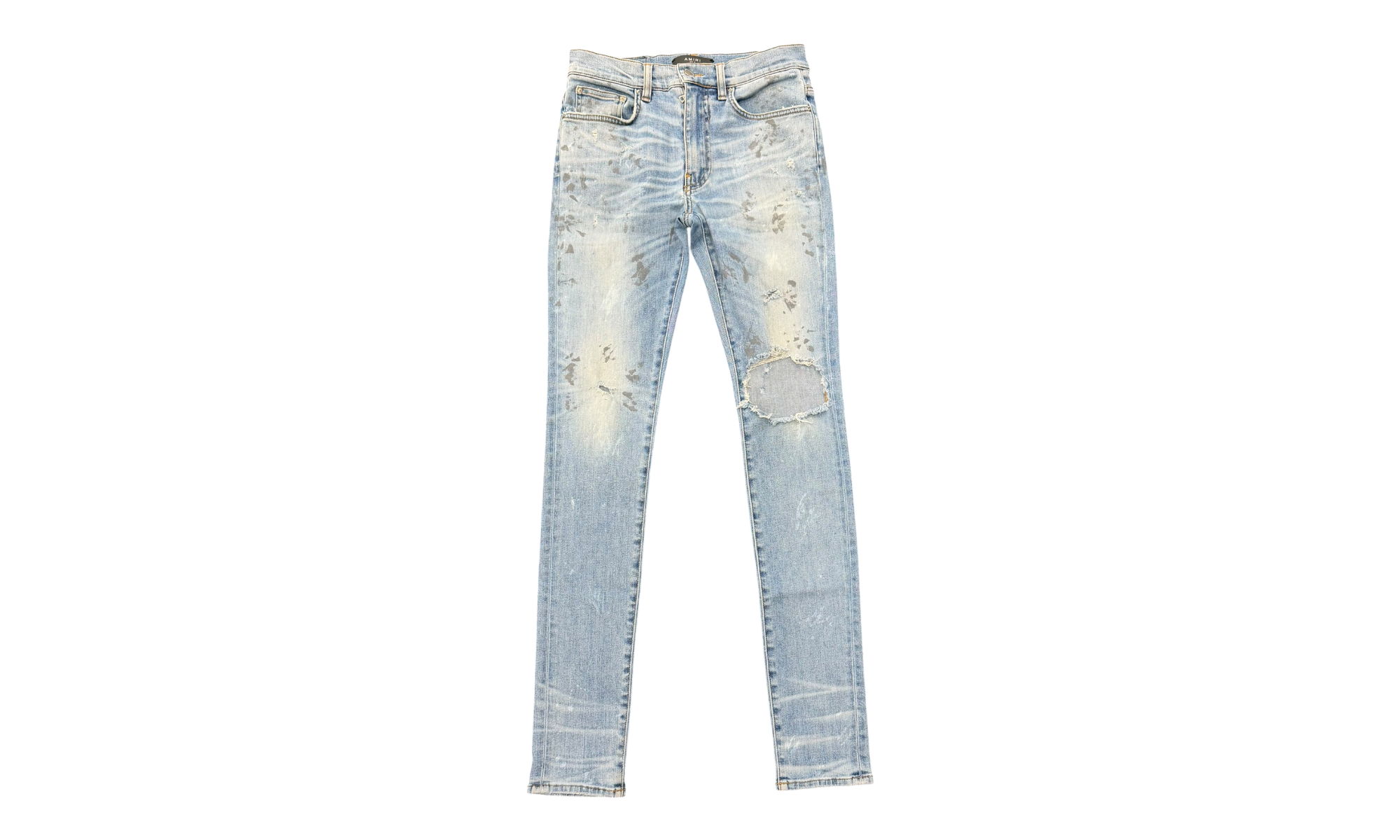 Amiri single-Knee Distressed Paint Splatter Jeans ( Preowned )