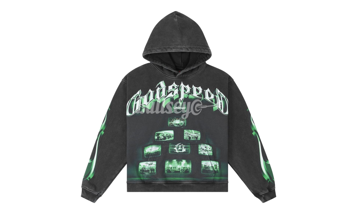 Godspeed Overstimulation 2025 Washed Black Hoodie