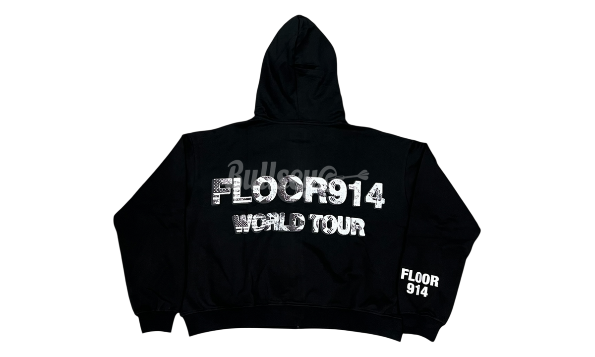Floor 914 Flag Black Hoodie