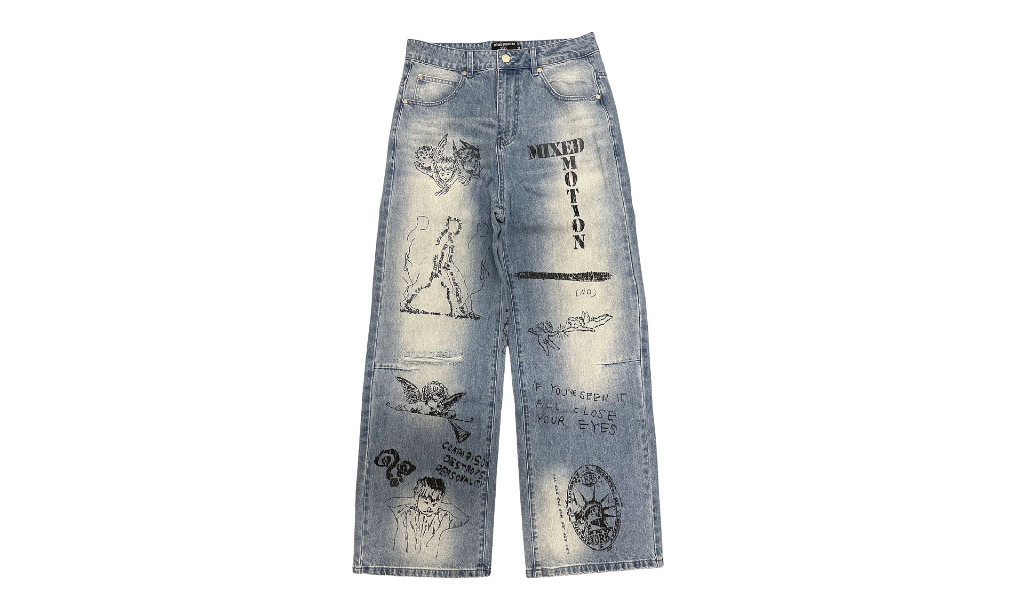Mixed Emotions Blue Canvas Denim