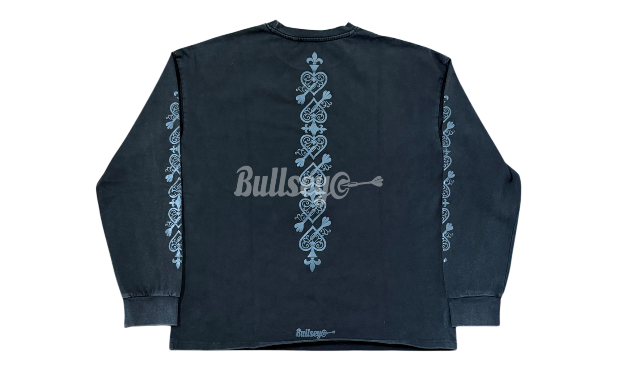 Bullseye Ace of Darts Washed Black Longsleeve T-Shirt