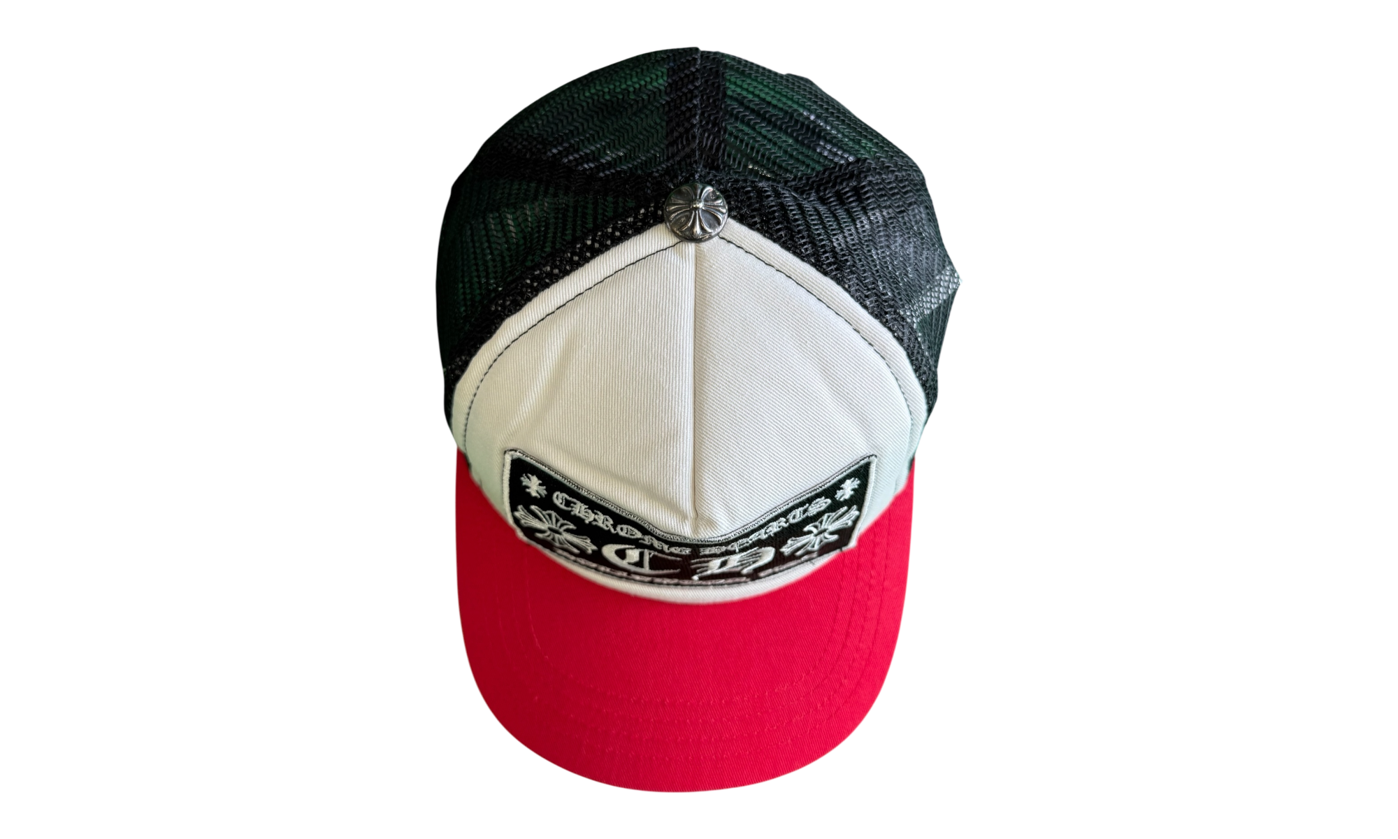 Chrome Hearts Red/Black/White CH Trucker Hat (PreOwned)