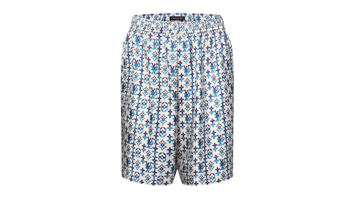 Louis Vuitton Monogram Overlap Printed Dark Purple Scabal Silk Shorts 1AJUO7