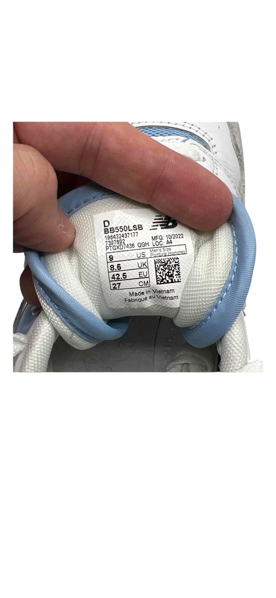 New Balance 550 White Blue Haze Rain Cloud (PreOwned)