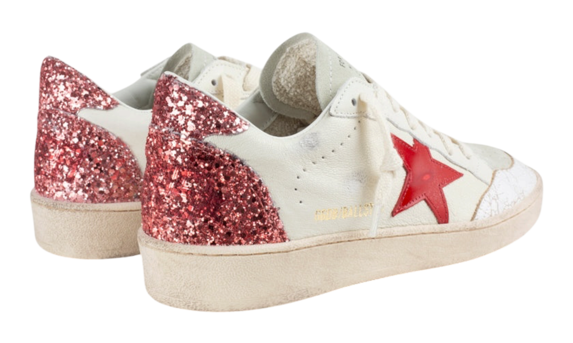 Golden Goose Women's Pink Ball Star Leather Sneakers