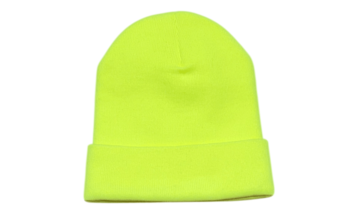 Chrome Hearts Neon Yellow Script Logo Beanie