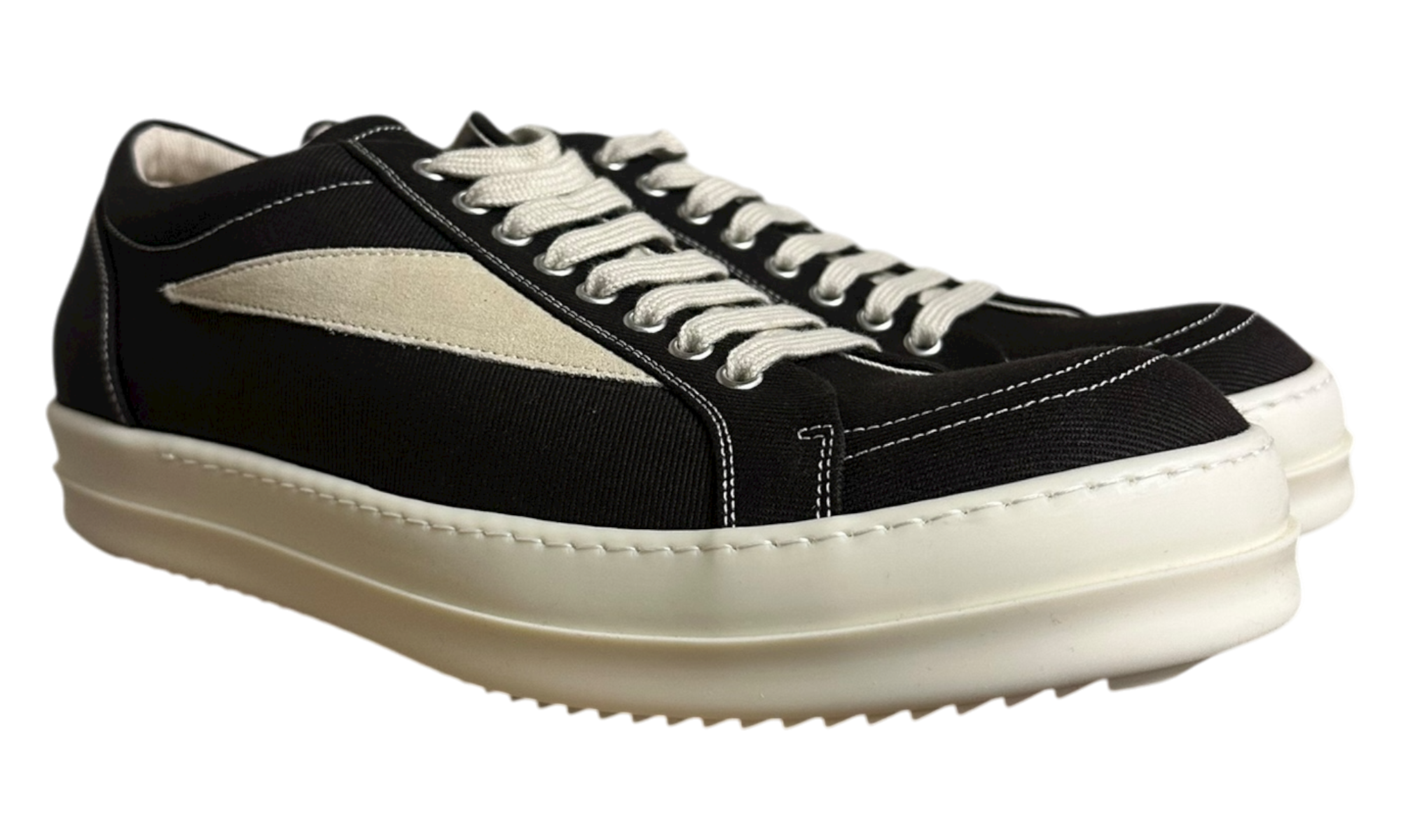 Rick Owens Dust/Milk Canvas Sneakers