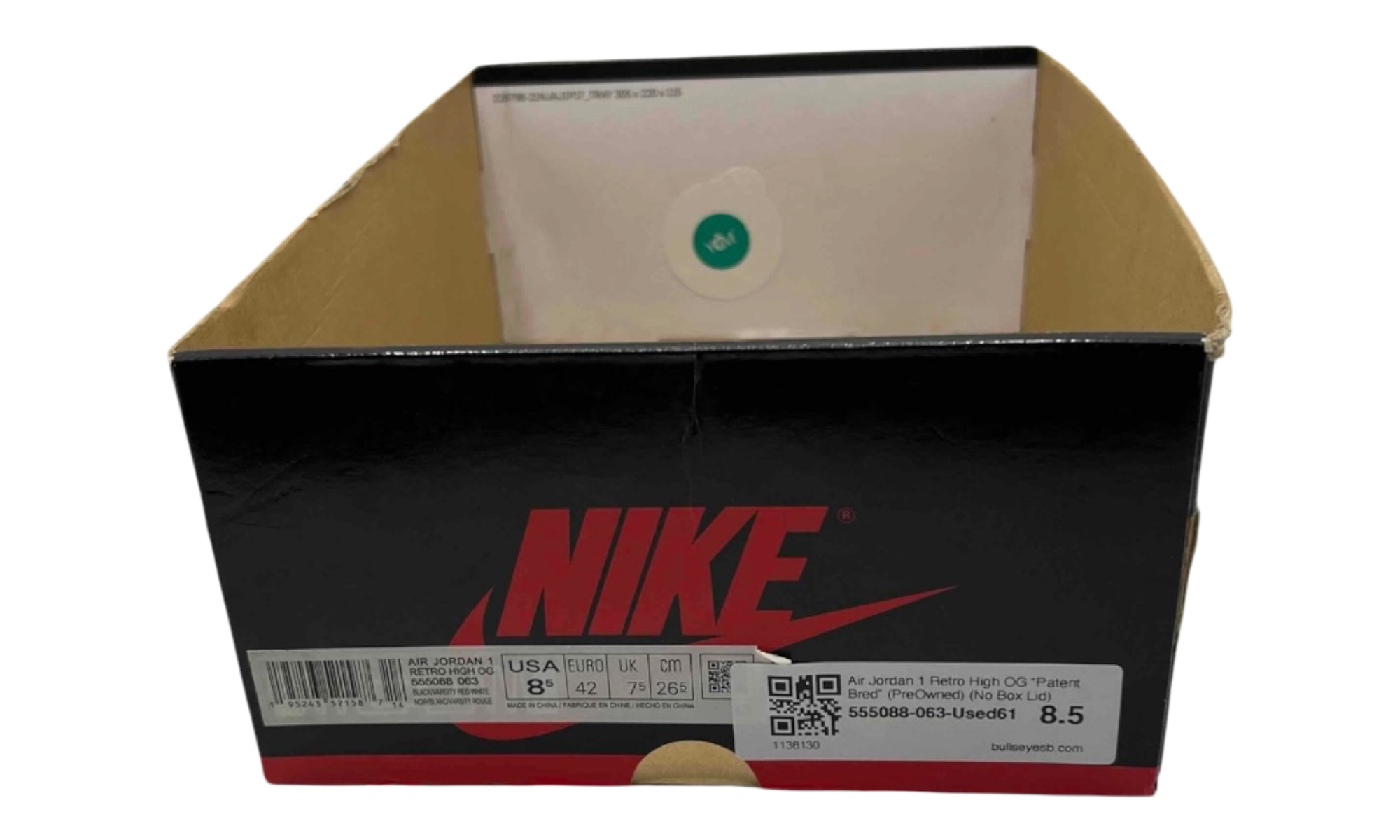 Air Jordan 1 Retro High OG “Patent Bred” (PreOwned) (No Box Lid)