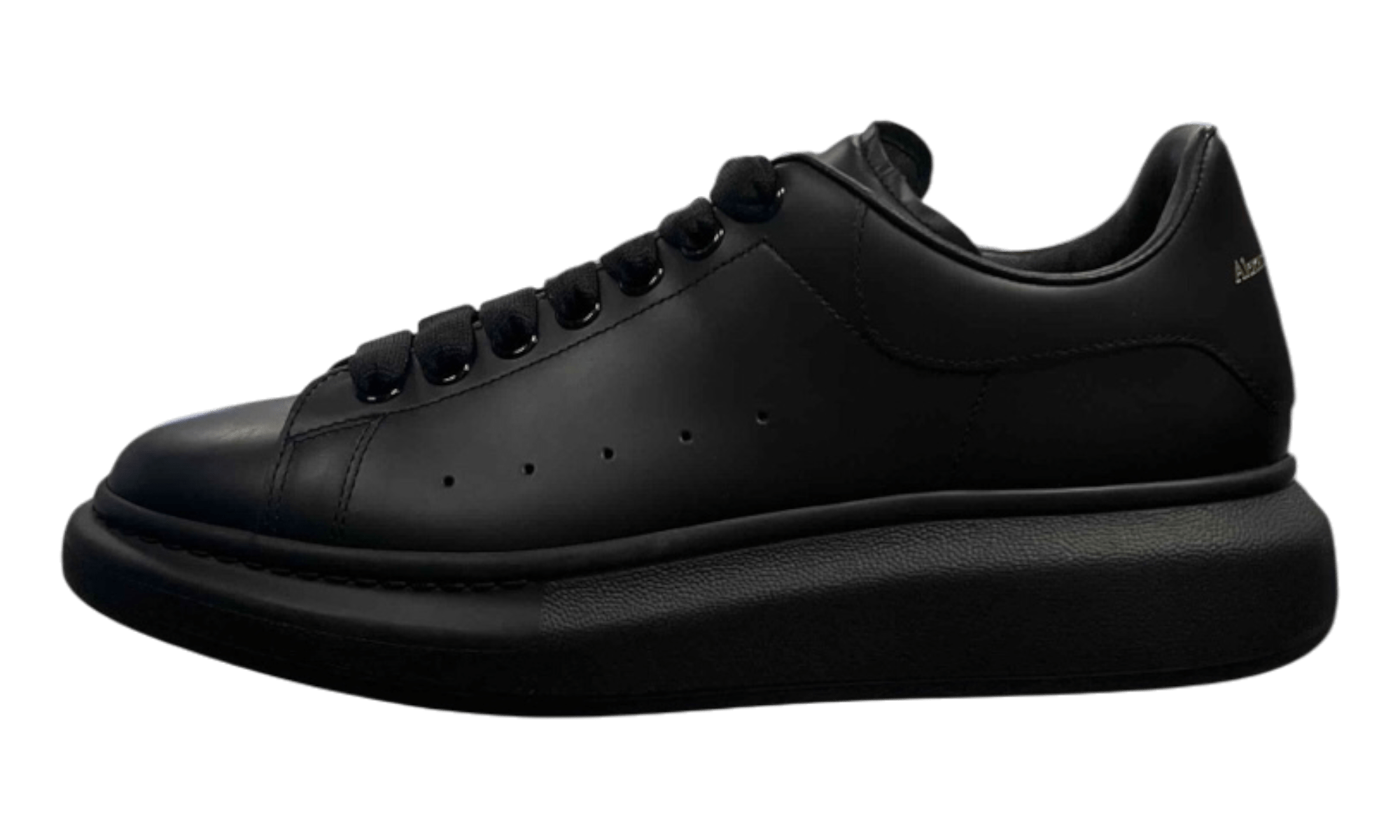 Alexander Mcqueen Black Leather Oversized Sneaker (Preowned) (No Box)