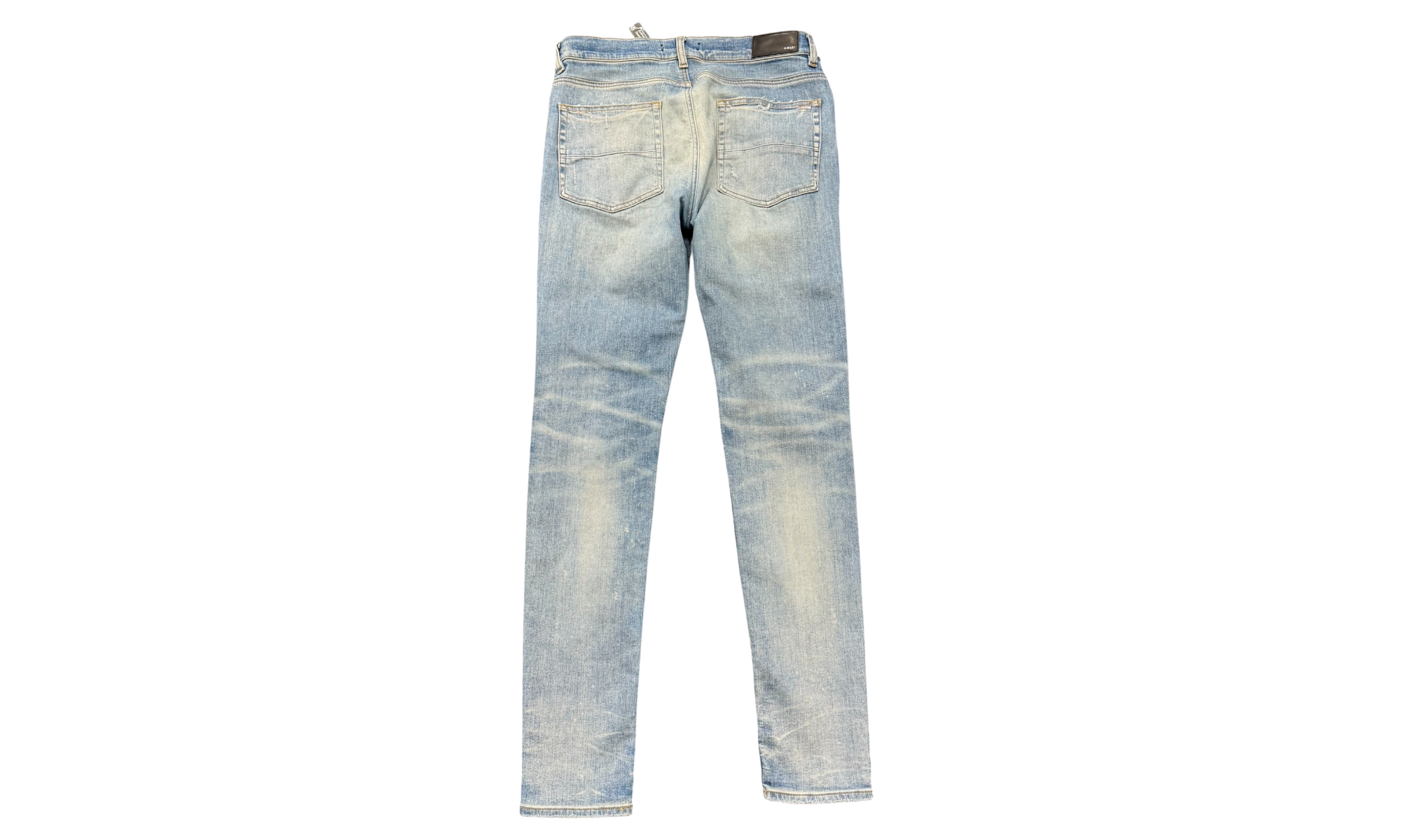 Amiri MX1 Ultra Suede Distressed Blue Denim Jeans (PreOwned)