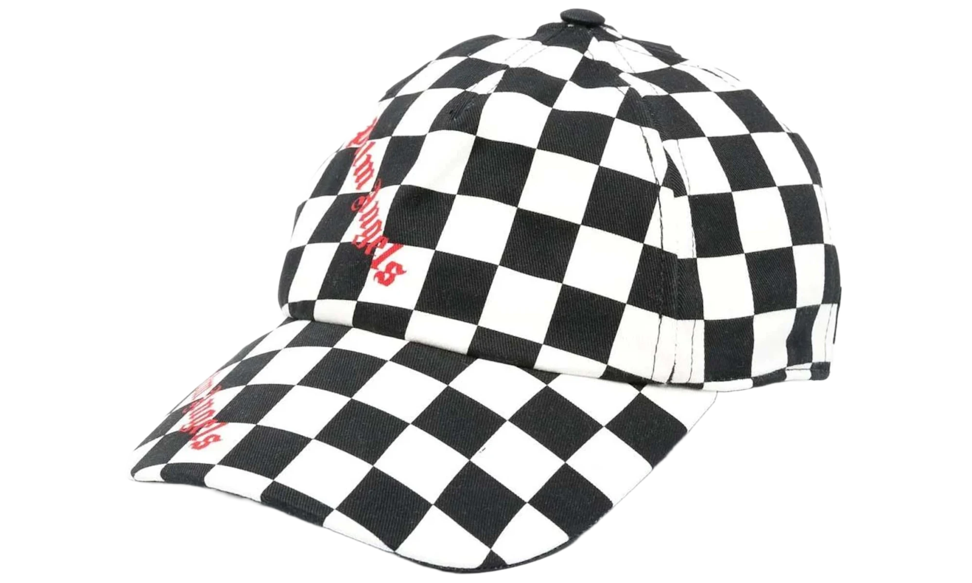 Palm Angels Damier Checked Logo-Print Cap White/Black