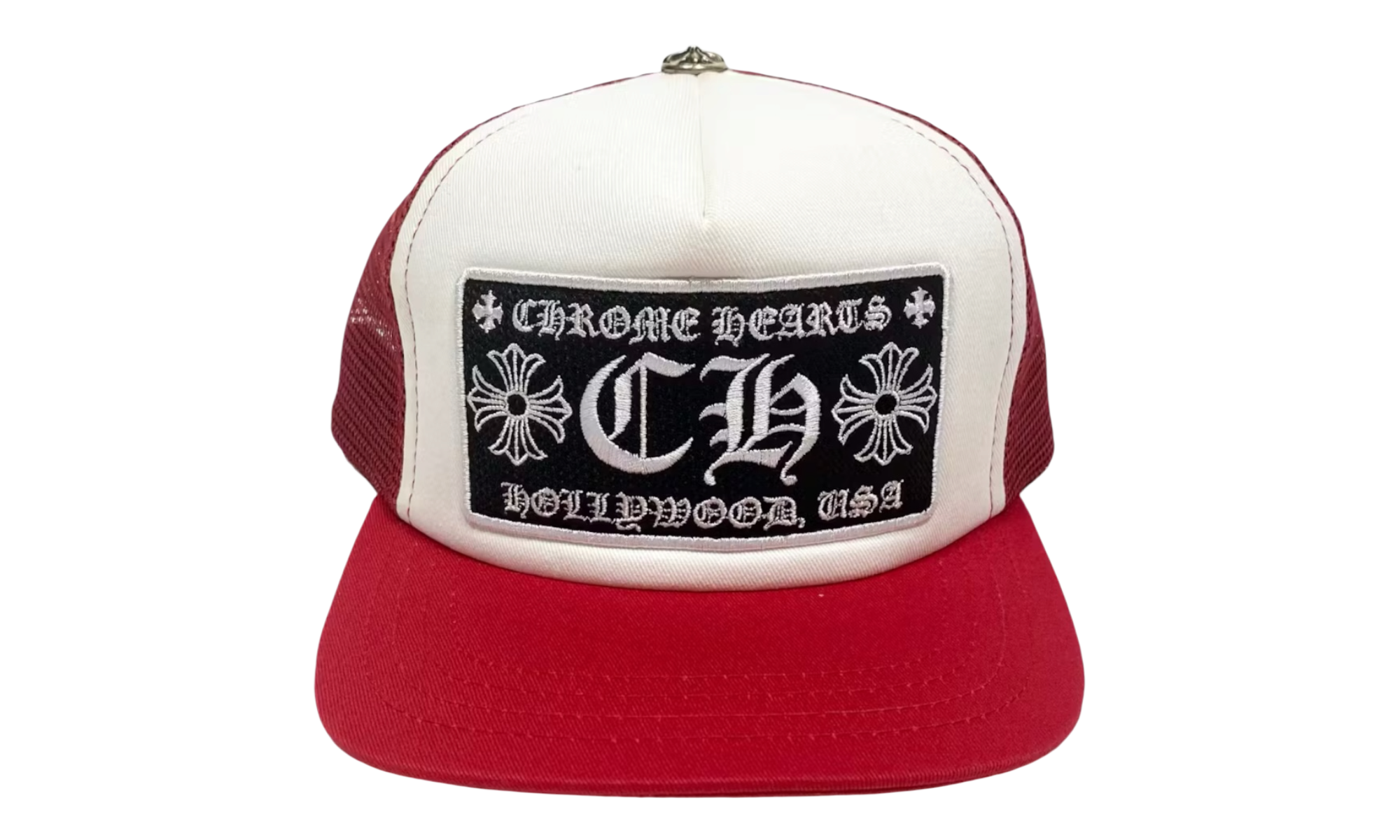 Chrome Hearts CH Hollywood Trucker Hat Red/White