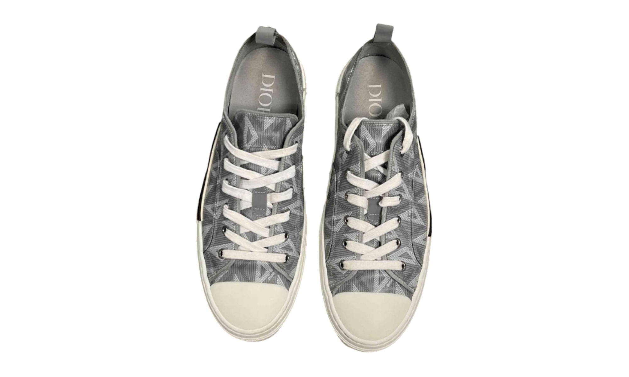 Dior B23 Low Top Gray CD Diamond Sneakers (PreOwned)