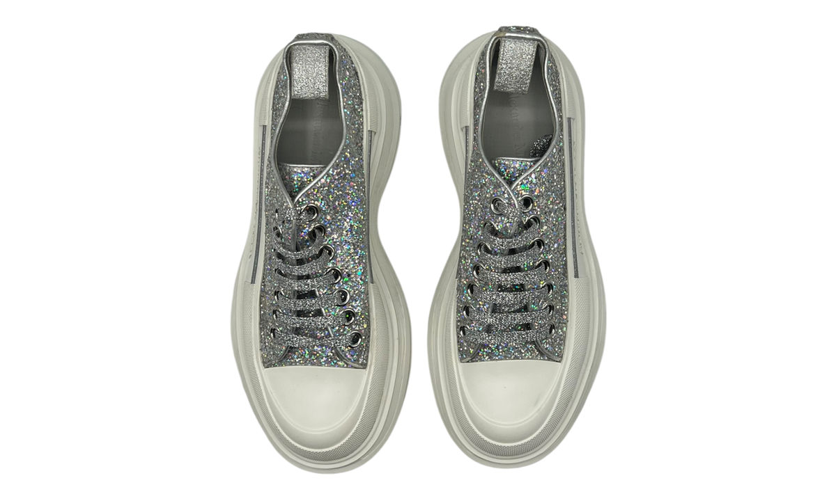 Alexander McQueen Wmns Tread Slick Lace Up "Holo Silver Glitter" (PreOwned)