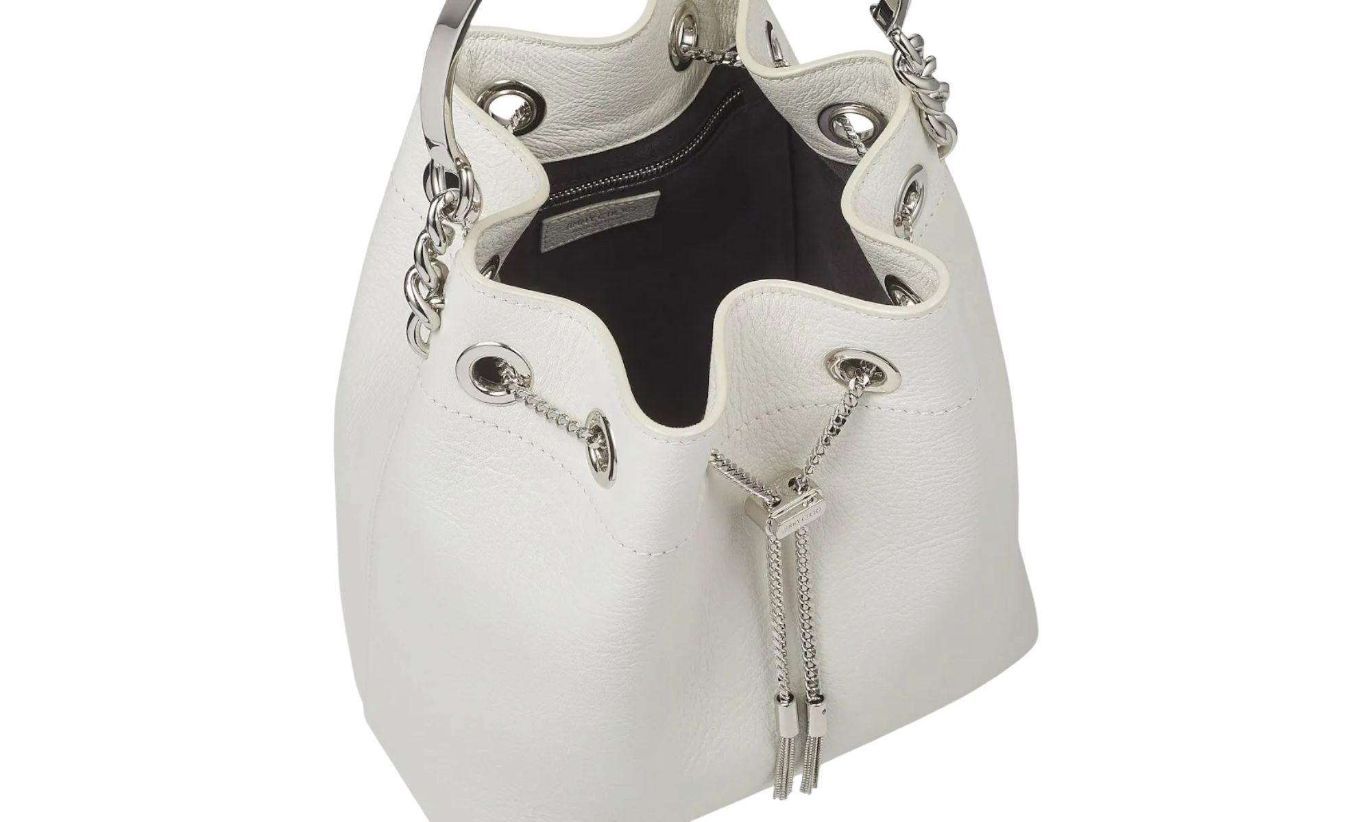 Jimmy Choo Bon Bon Bucket Latte Grainy Goat Leather Bucket Bag