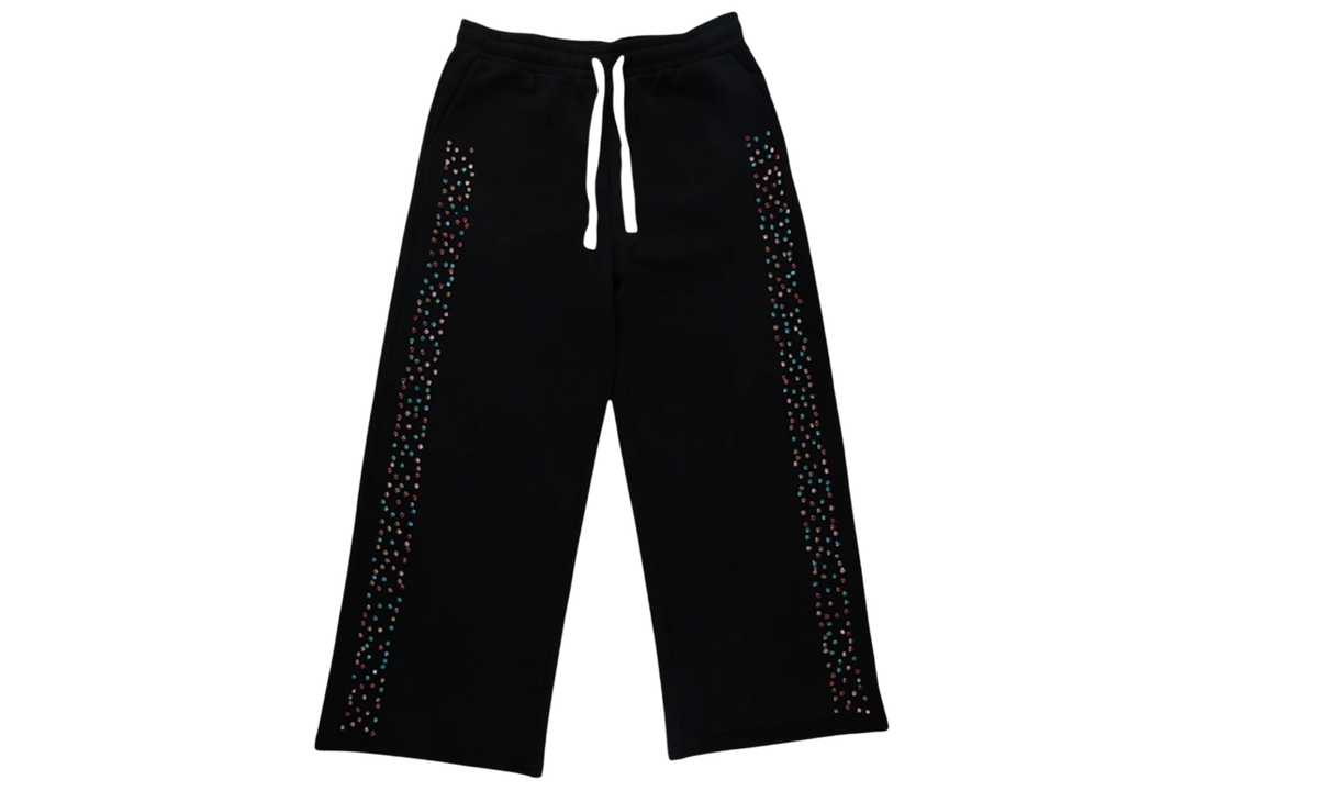 Azva Crystal Cactus Black Sweatpants