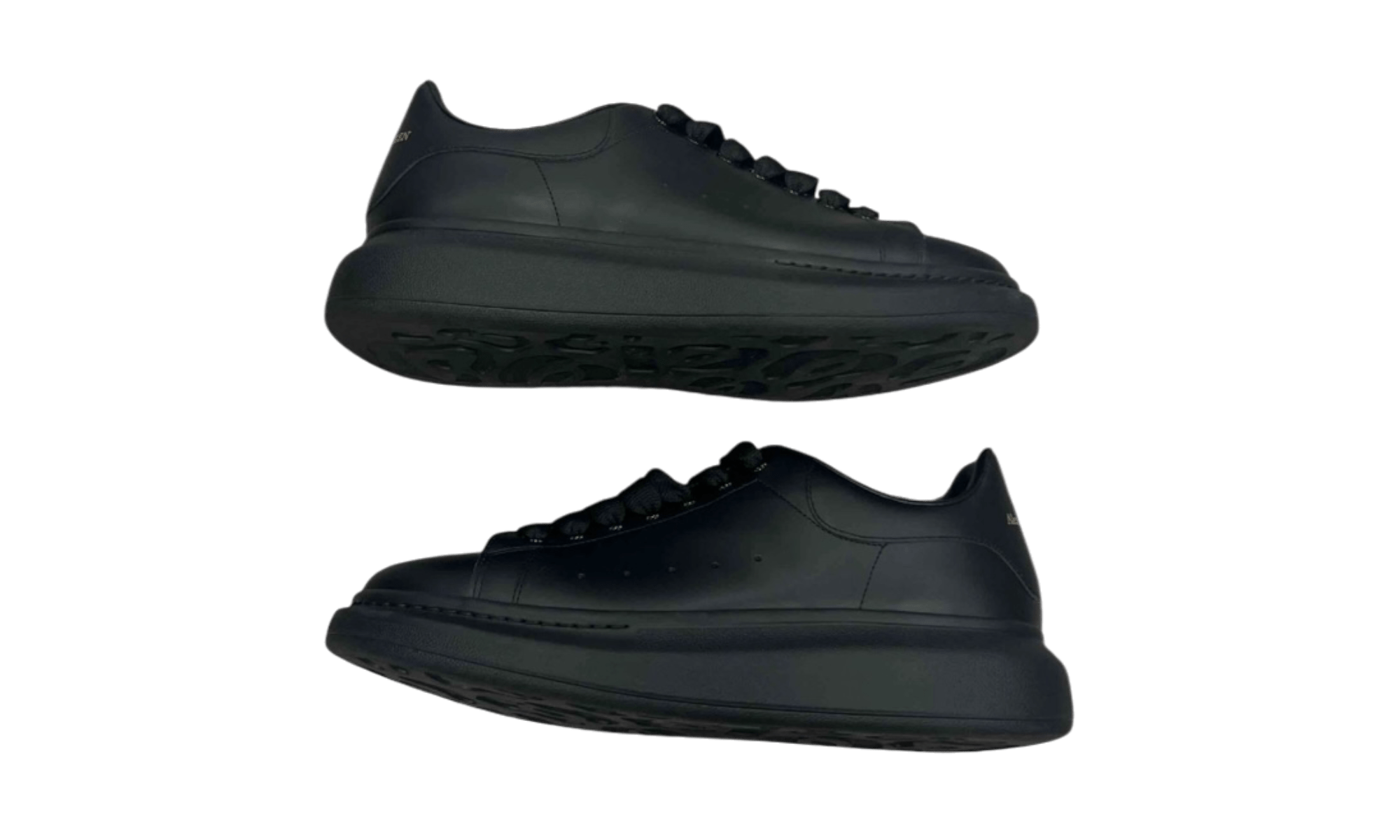 Alexander Mcqueen Black Leather Oversized Sneaker (Preowned) (No Box)