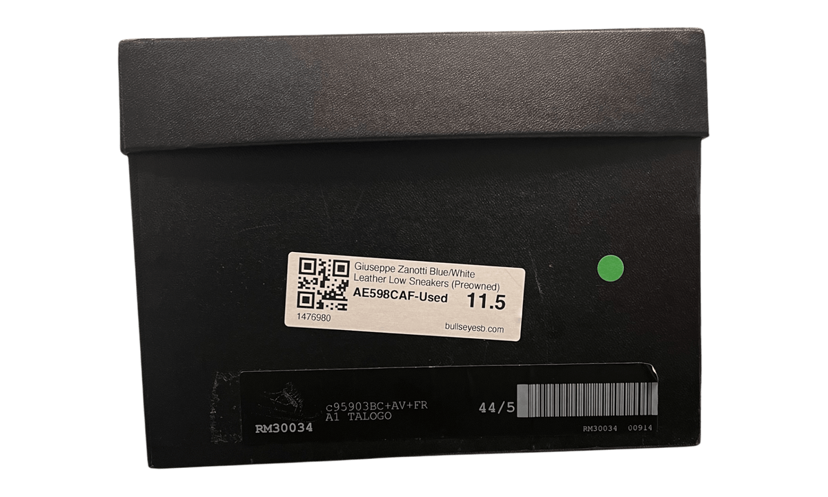 Giuseppe Zanotti Blue/White Leather Low Sneakers (Preowned)