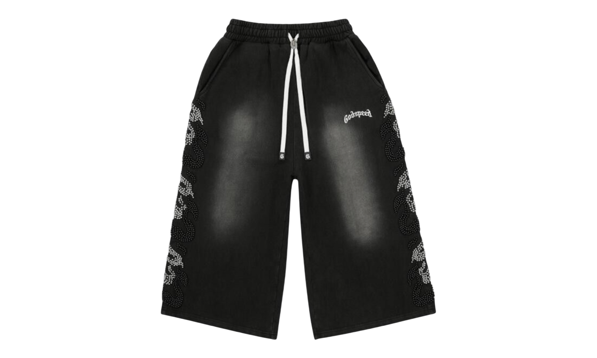 Godspeed Nior Studded 3QTR Black Shorts