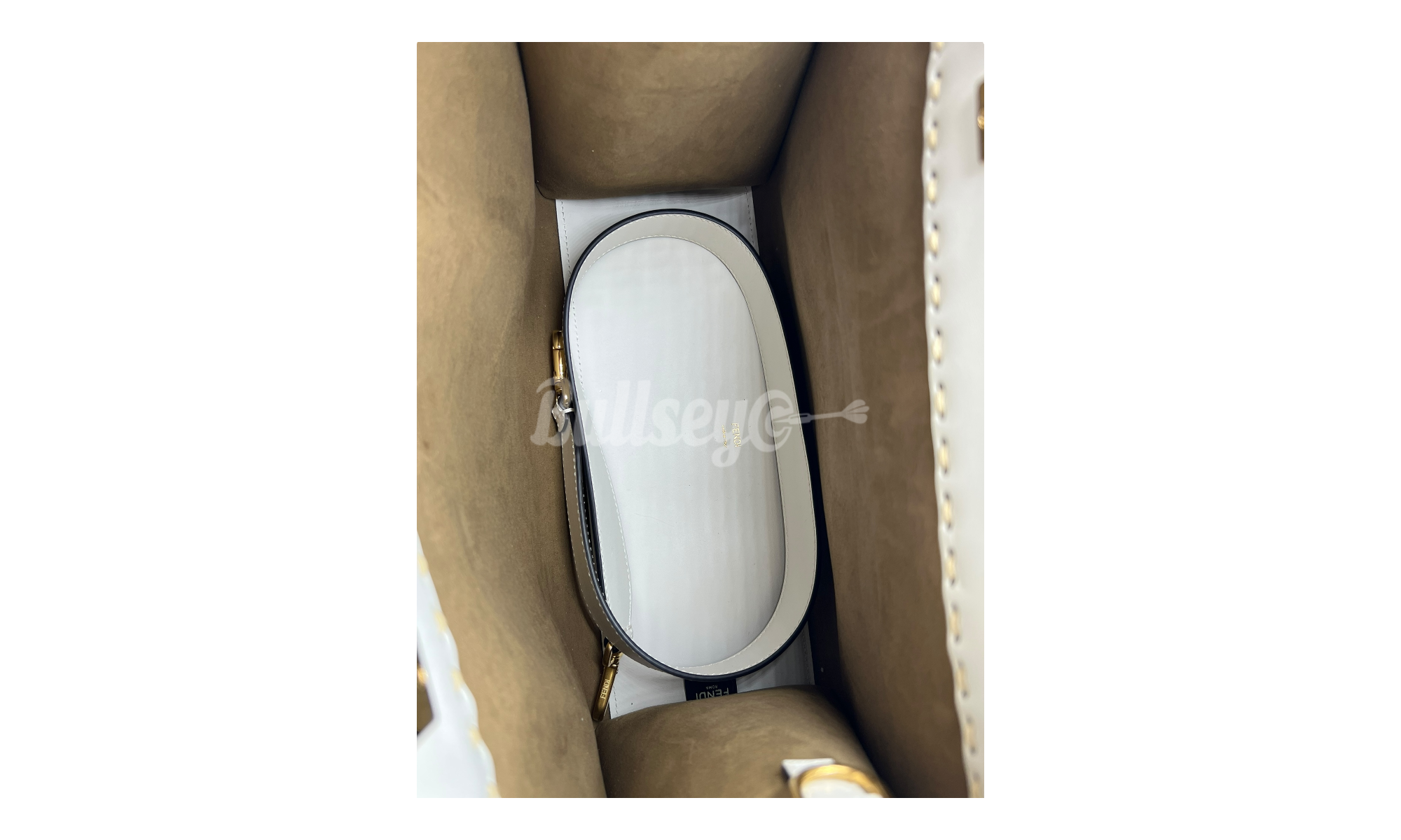 Fendi Vitello King Plexiglass Elaphe Snakeskin Ice White Tote (PreOwned)