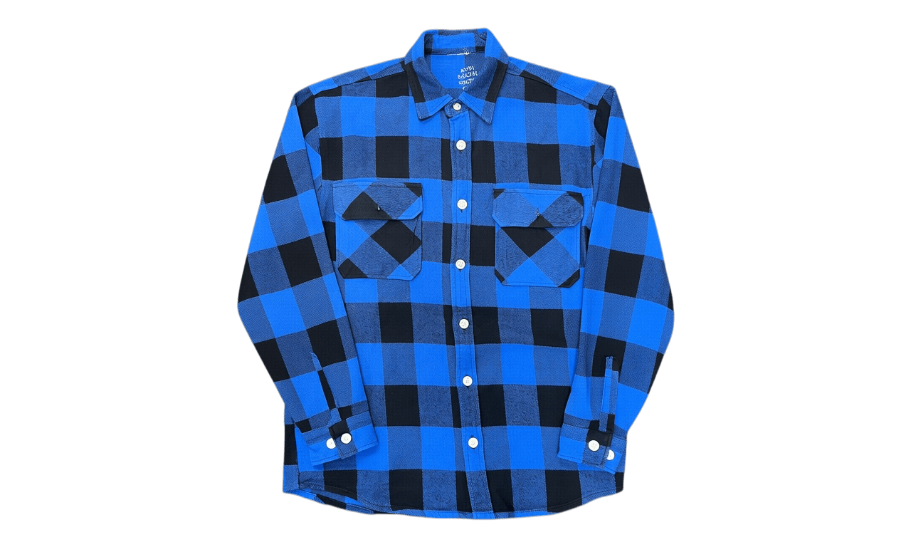 Anti Social Social Club Blue Plad Blur Flannel (PreOwned)