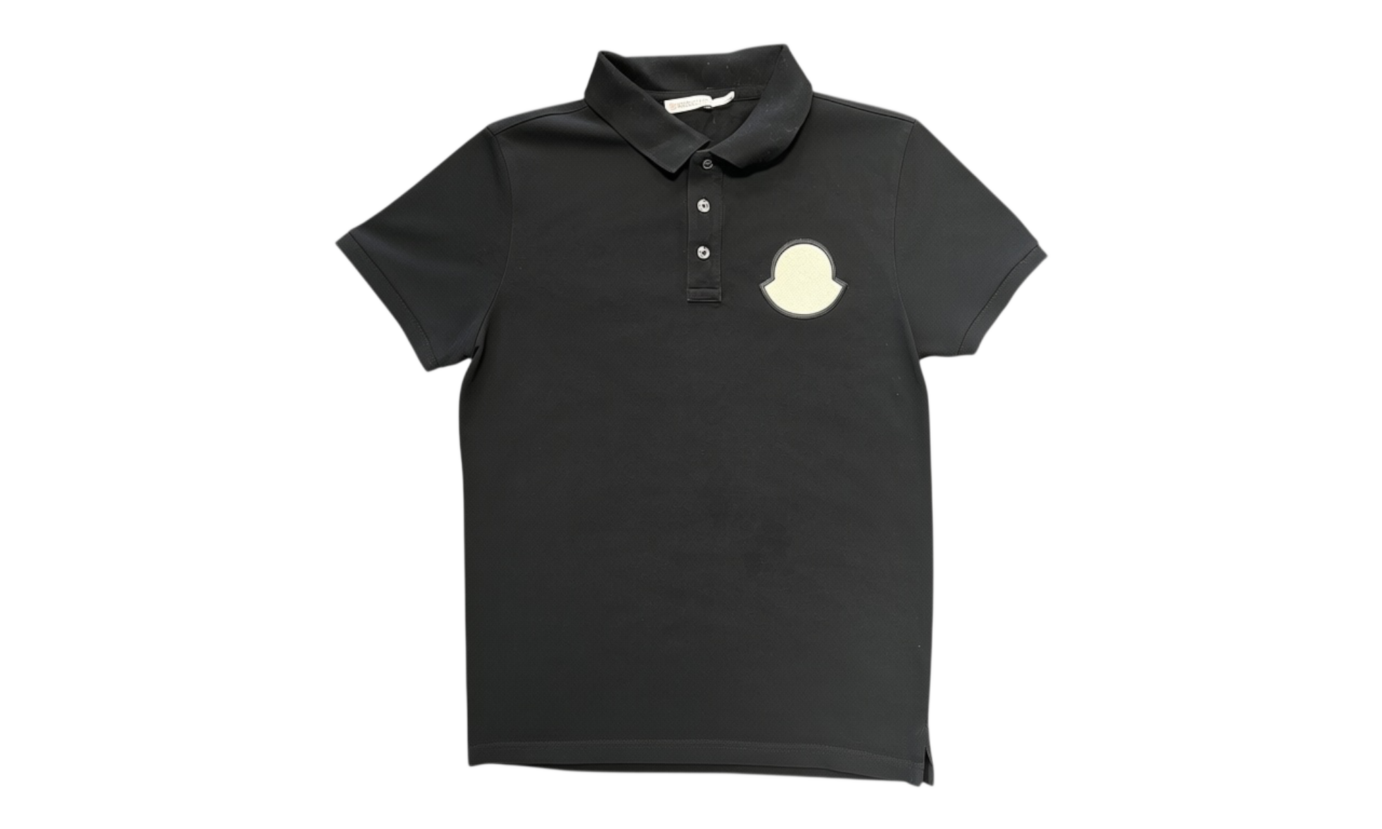 Moncler Logo Patch Black Polo T-Shirt (PreOwned)