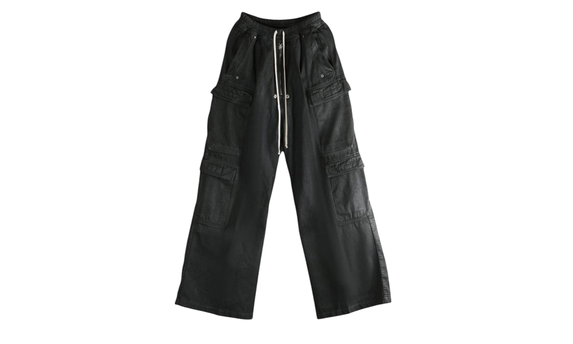 Rick Owens Cargo Jumbo Belas Black Wax Pants