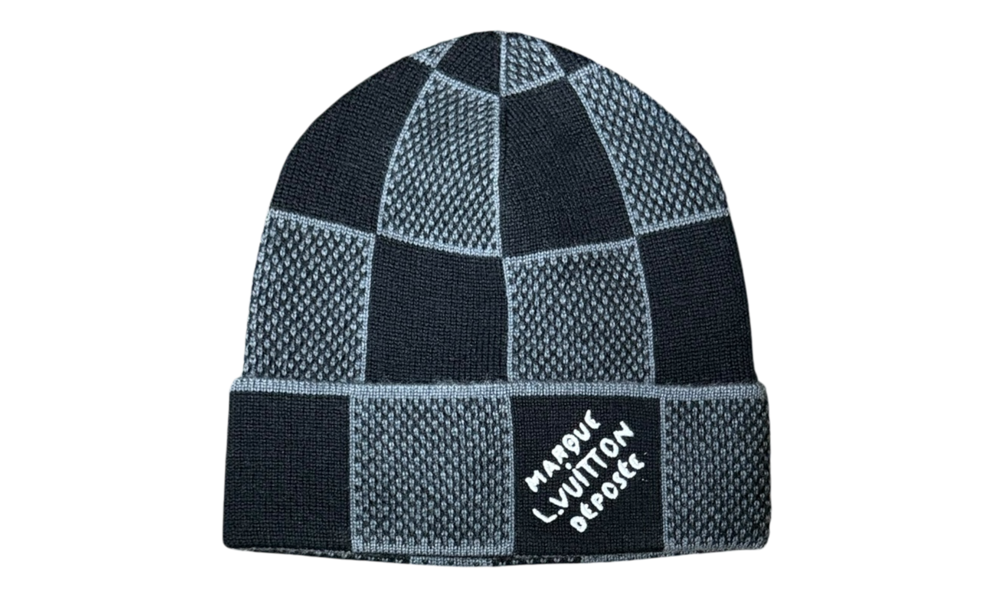 Louis Vuitton Damier Heritage Black/Grey Beanie (PreOwned)