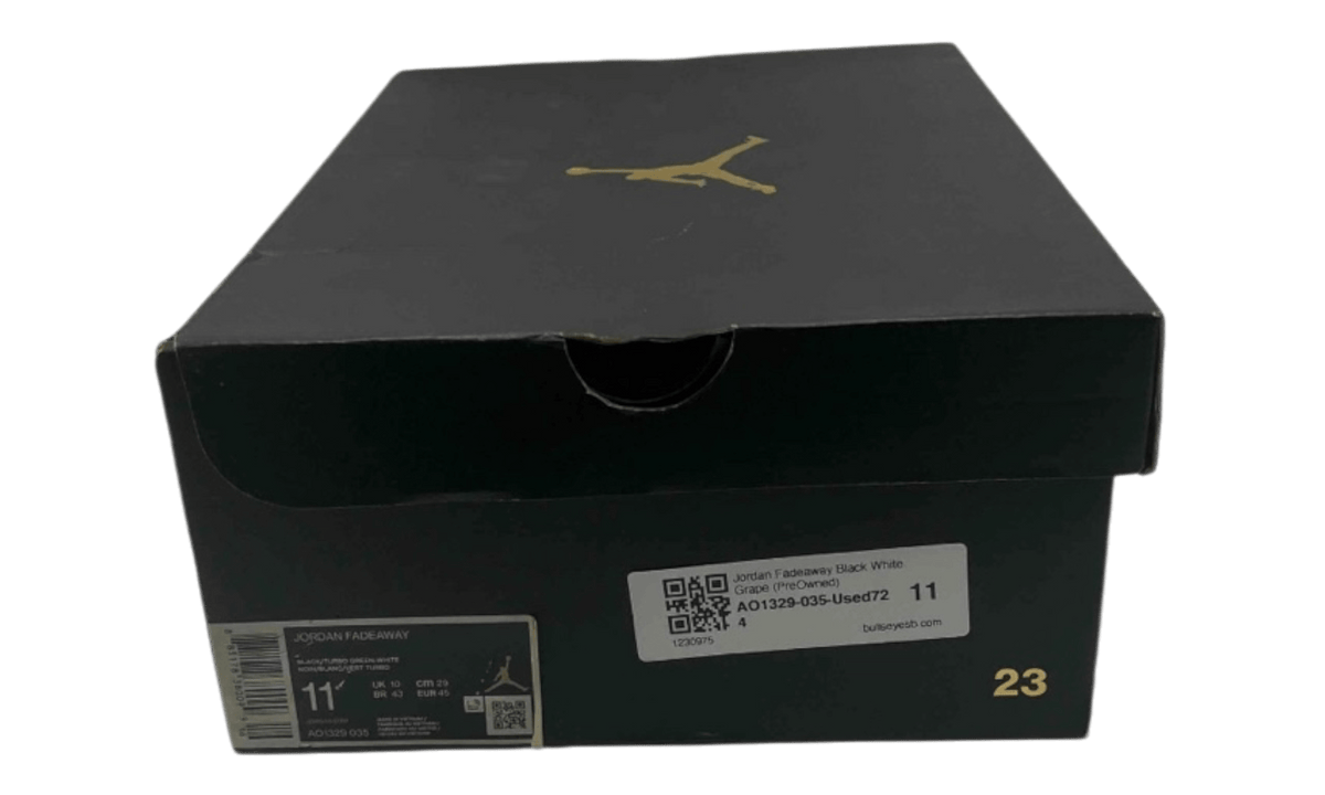 Jordan Fadeaway Black White Grape (PreOwned)