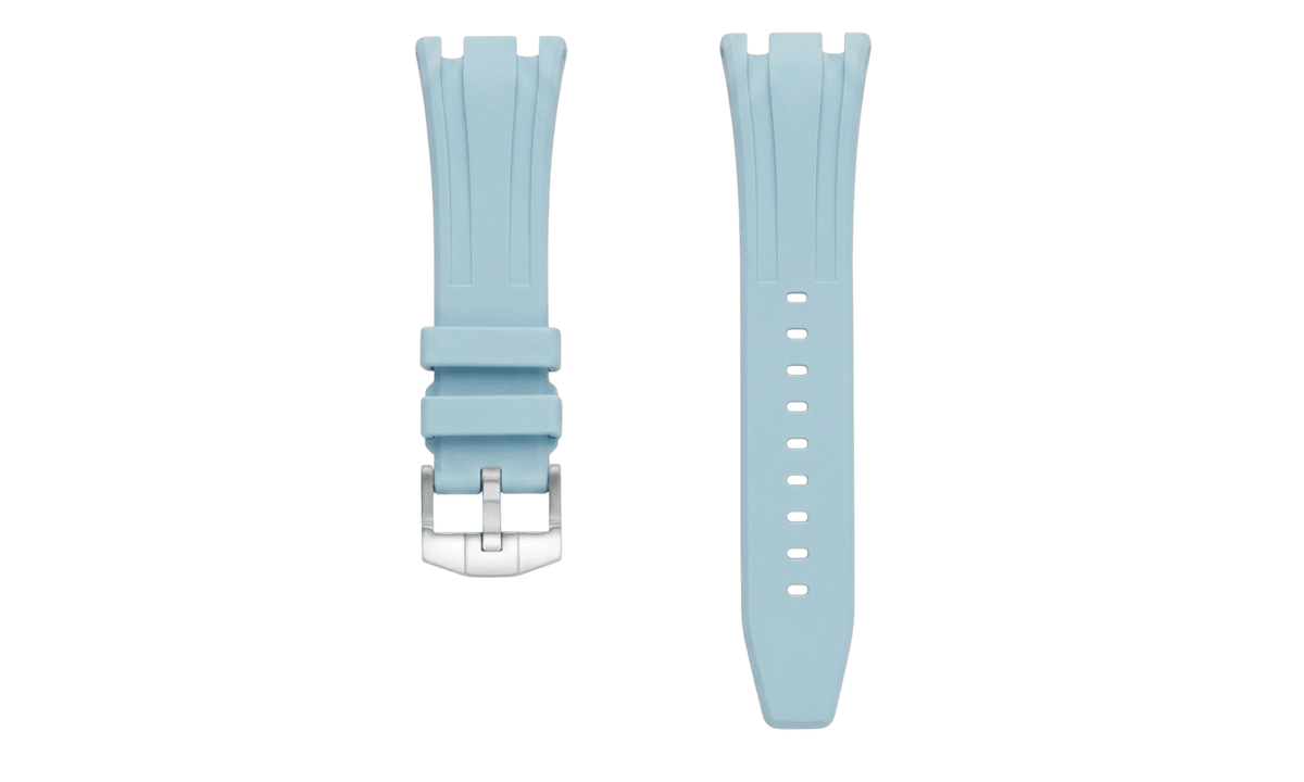 Swatch x Audemars Piguet AP Bioceramic Royal Pop Blaue Acht on Light Blue Rubber Strap & White Case