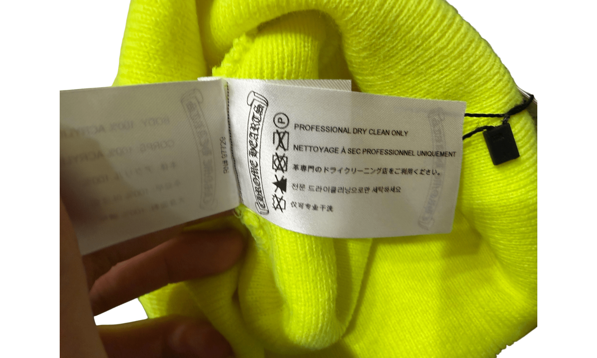 Chrome Hearts Neon Yellow Script Logo Beanie
