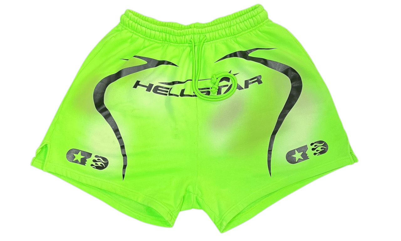 Hellstar Neon Green Warm Up Shorts (PreOwned)