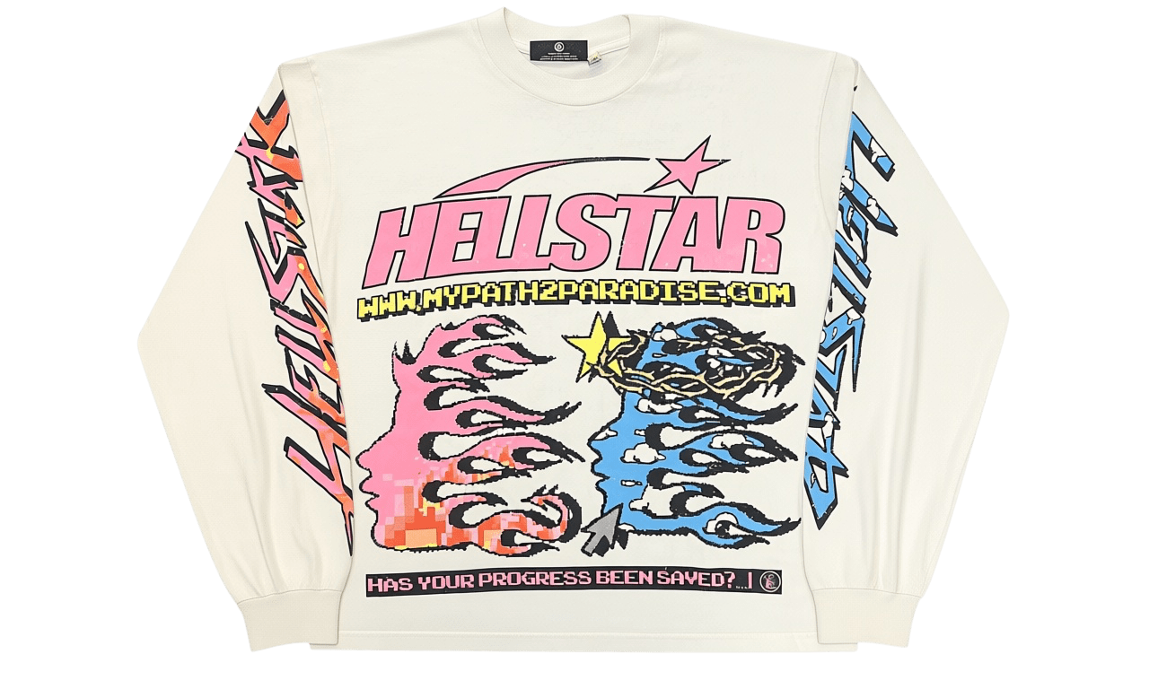 Hellstar Pixel White Longsleeve T-Shirt (PreOwned)