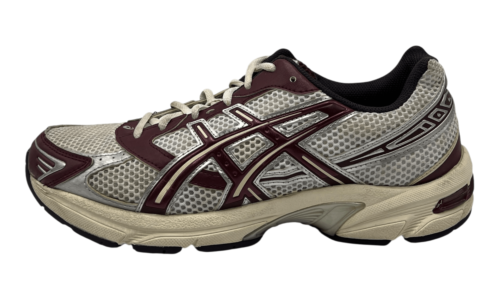 ASICS Gel-1130 White Maroon Banner (PreOwned) (No Box) (No Insoles)