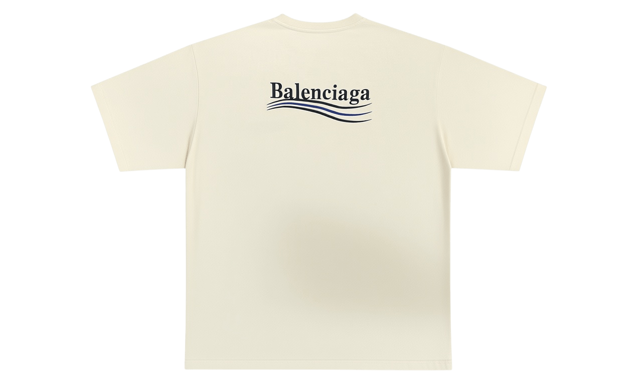 Balenciaga Political Campaign Logo Beige Tee (PreOwned)