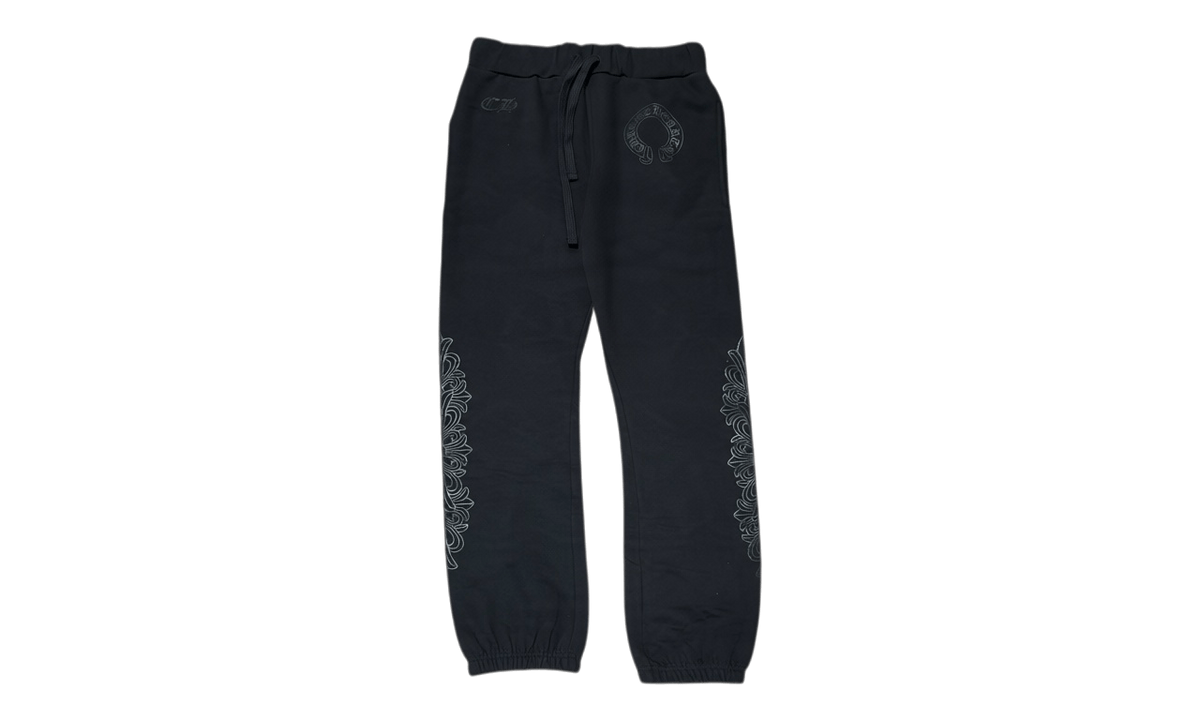 Chrome Hearts Horseshoe Floral Black Sweatpants
