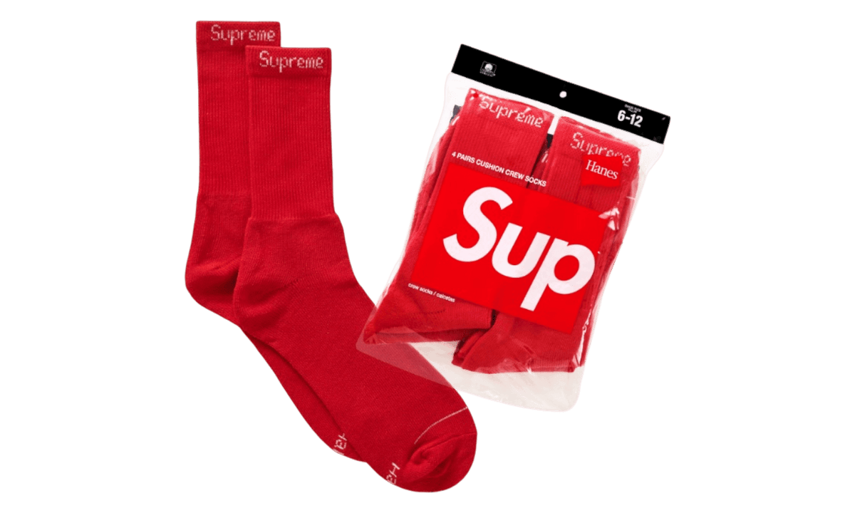 Supreme Hanes Socks (4 Pack) Red