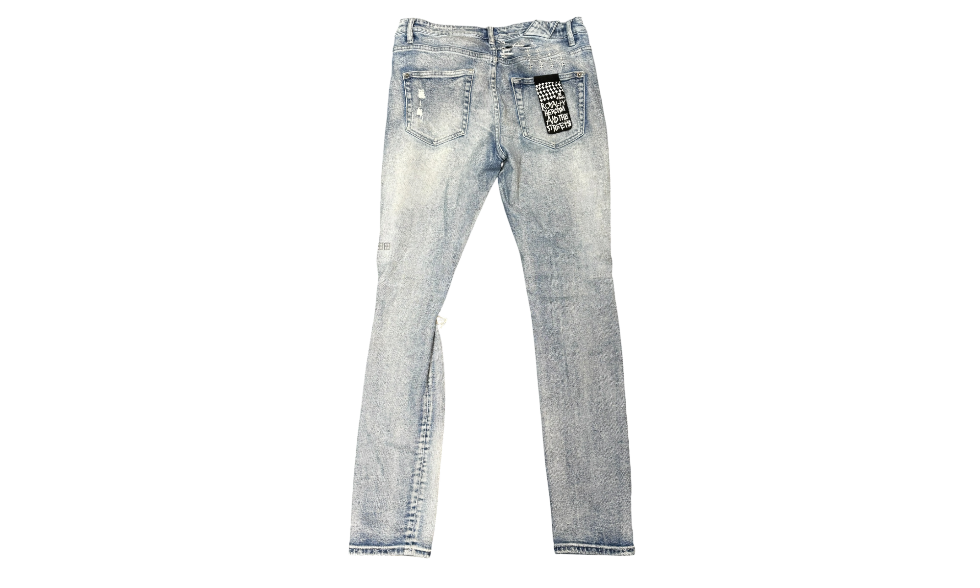 Ksubi Distressed Light Wash Blue Denim (PreOwned) (Flawed)