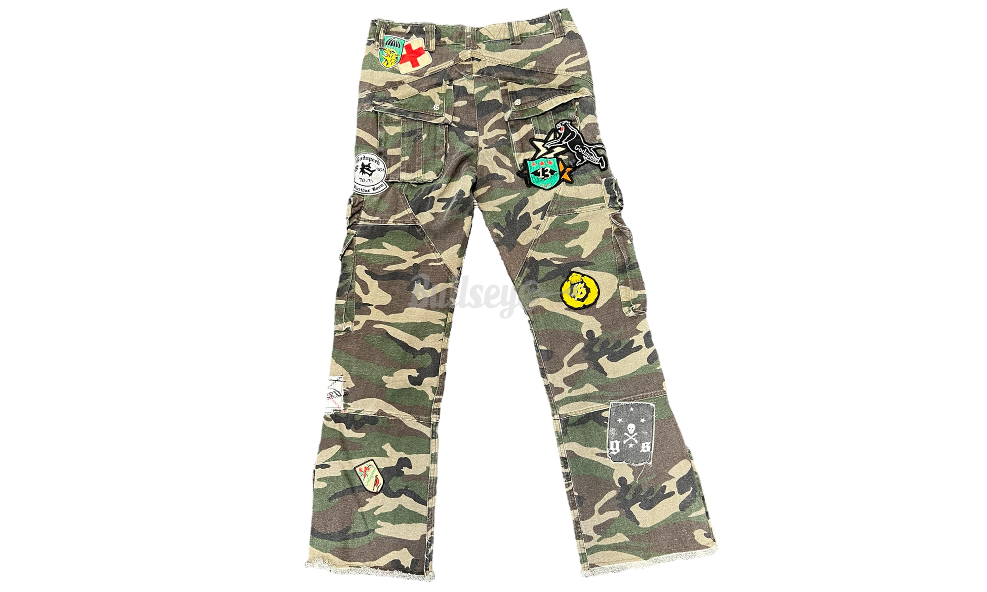 Godspeed Camo  Patchwork Flared Cargo Pants