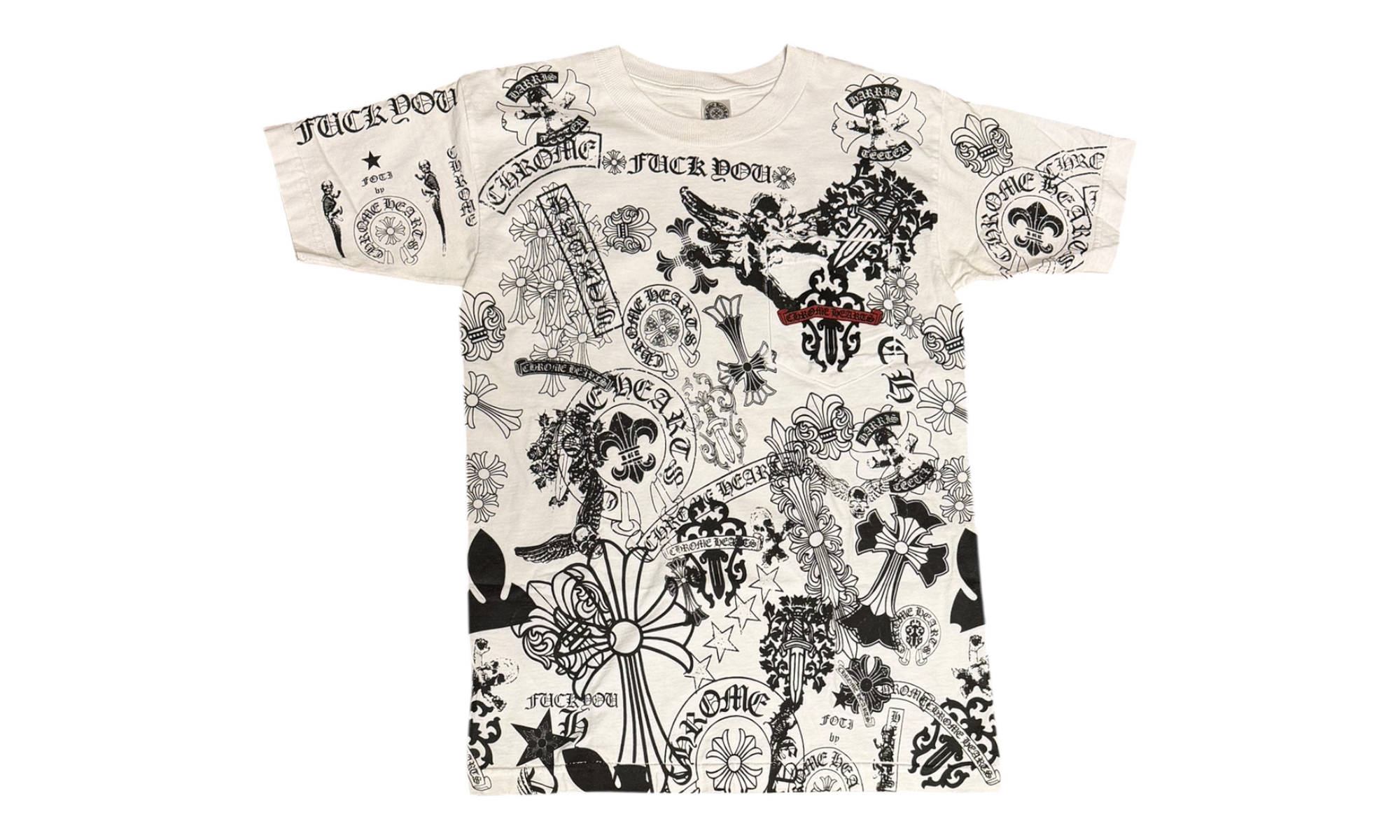Chrome Hearts All Over Print Vintage White T-Shirt