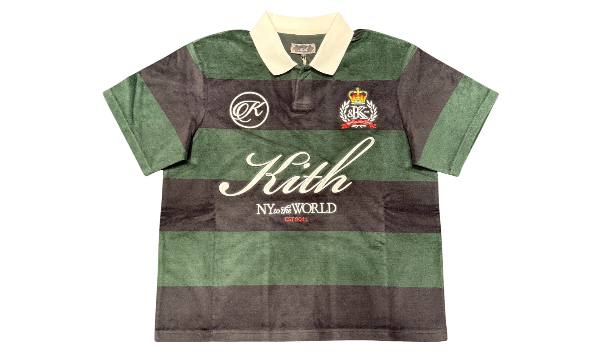 Kith Jacquard Towel Terry Ray Stadium Green Polo T-Shirt