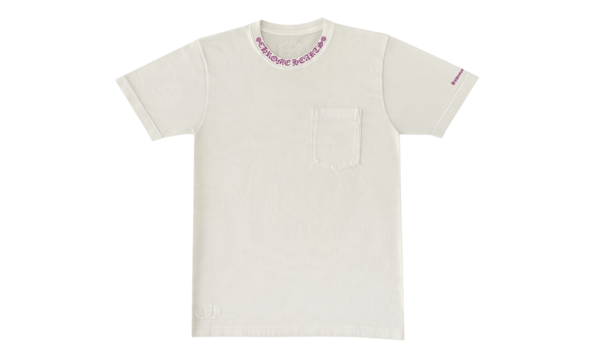 Chrome Hearts Purple Neck Letter White T-Shirt