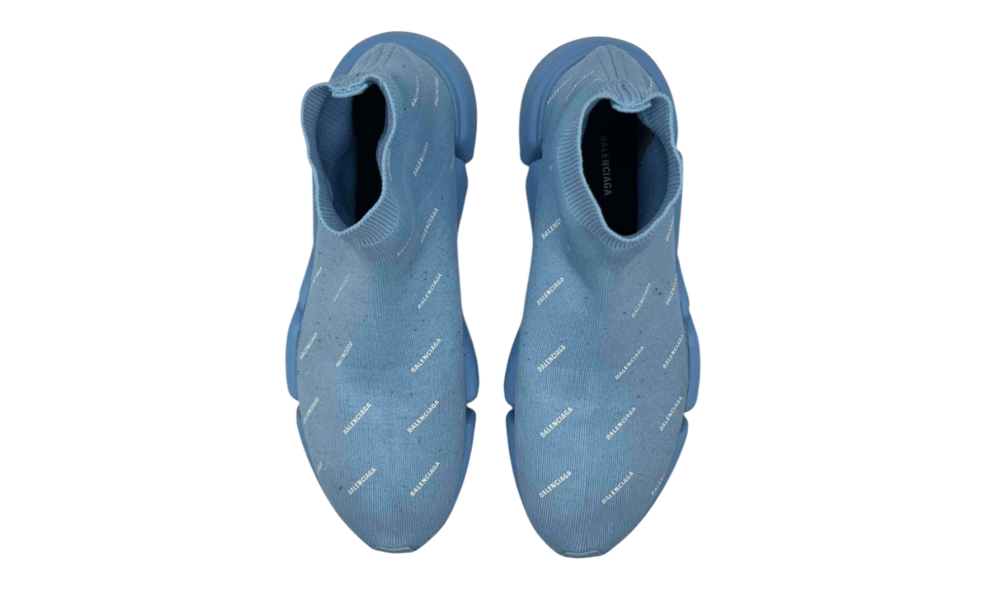 Balenciaga Speed Trainer 2.0 All Over Logo Soft Blue (PreOwned) (No Box)