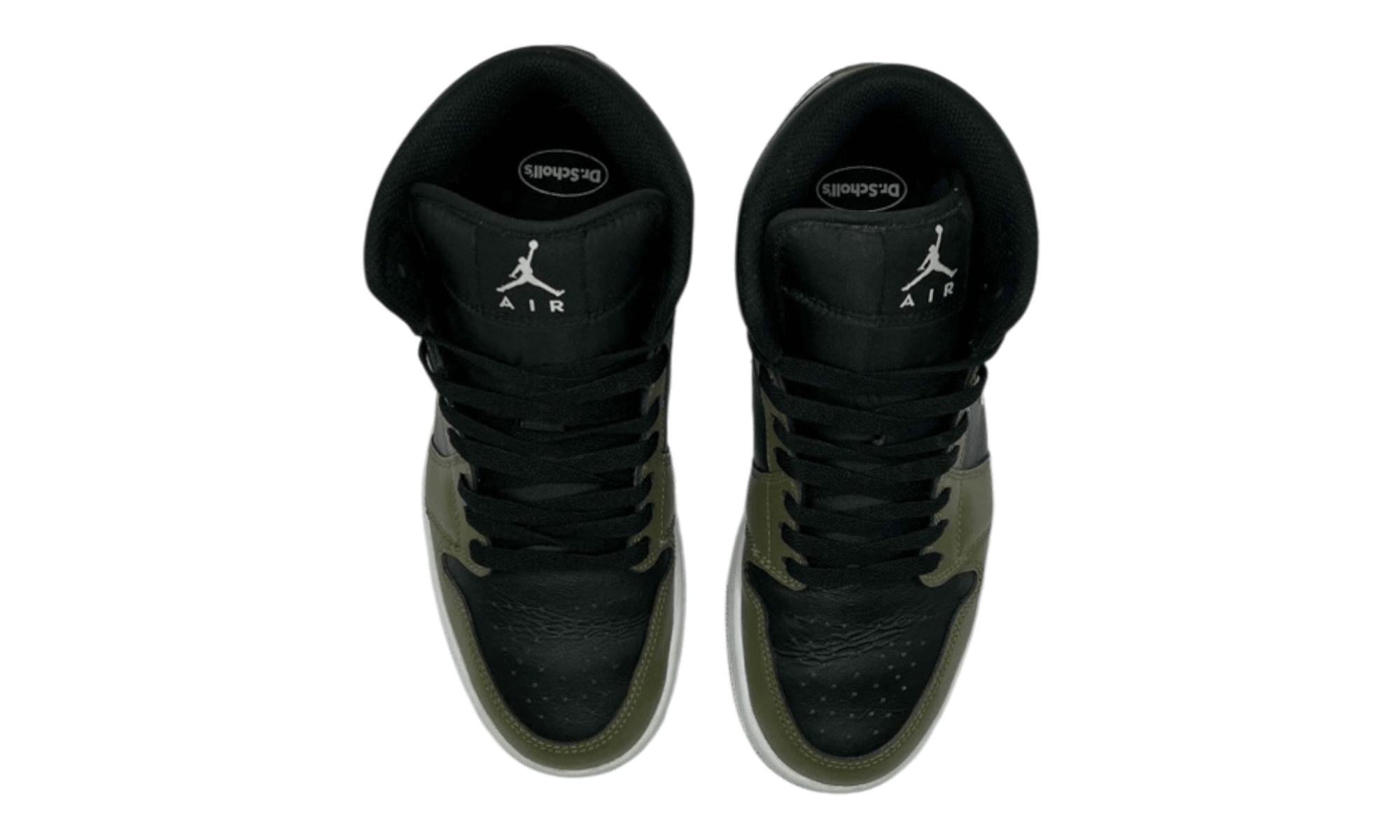 Jordan 1 Mid Black White Olive (PreOwned) (No Box)
