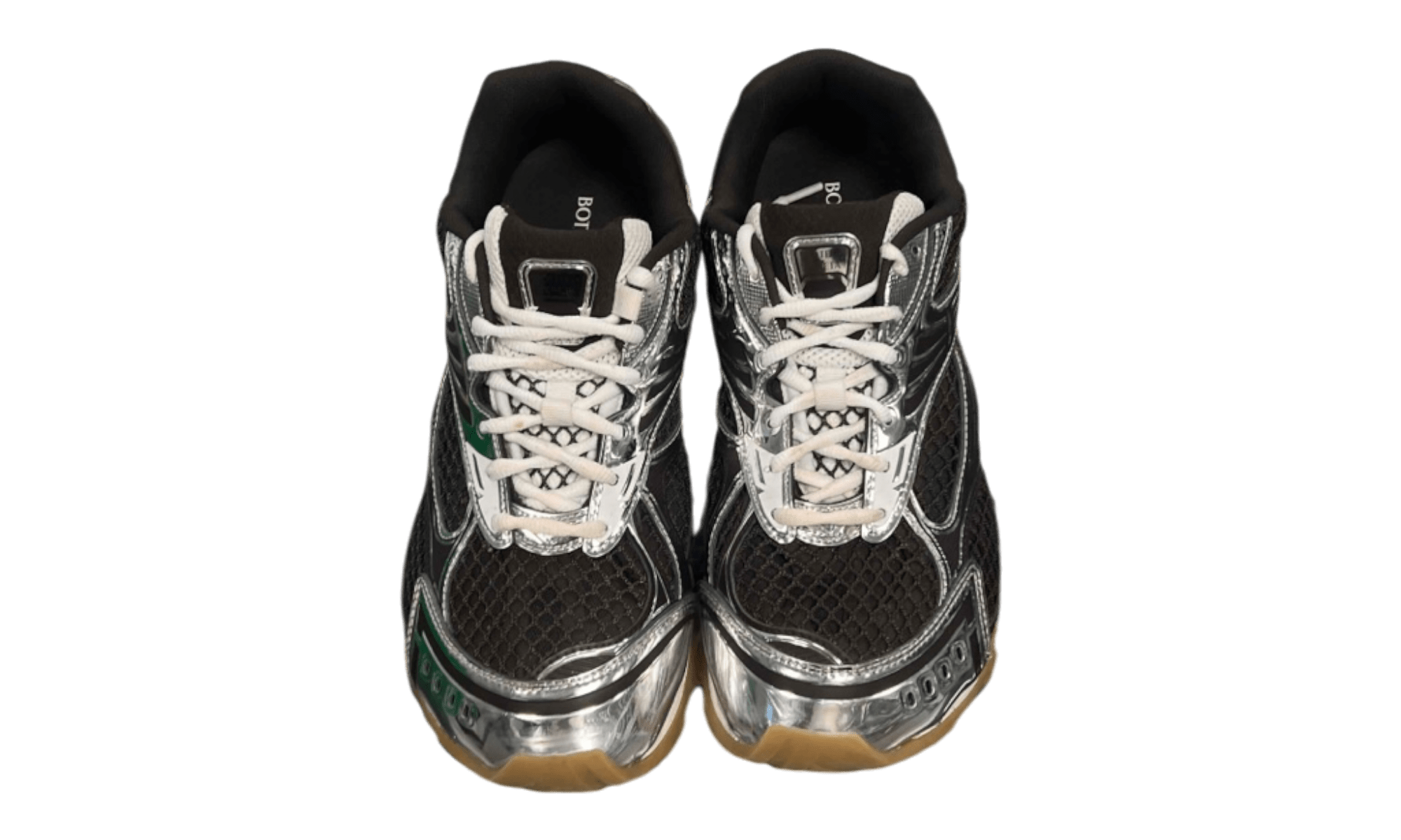 Bottega Veneta Brown Silver Orbit Sneakers (Preowned)