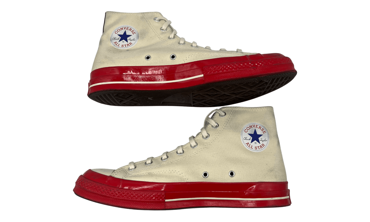 Converse Chuck Taylor All Star 70 Hi Comme des Garcons PLAY Egret Red Midsole (PreOwned)